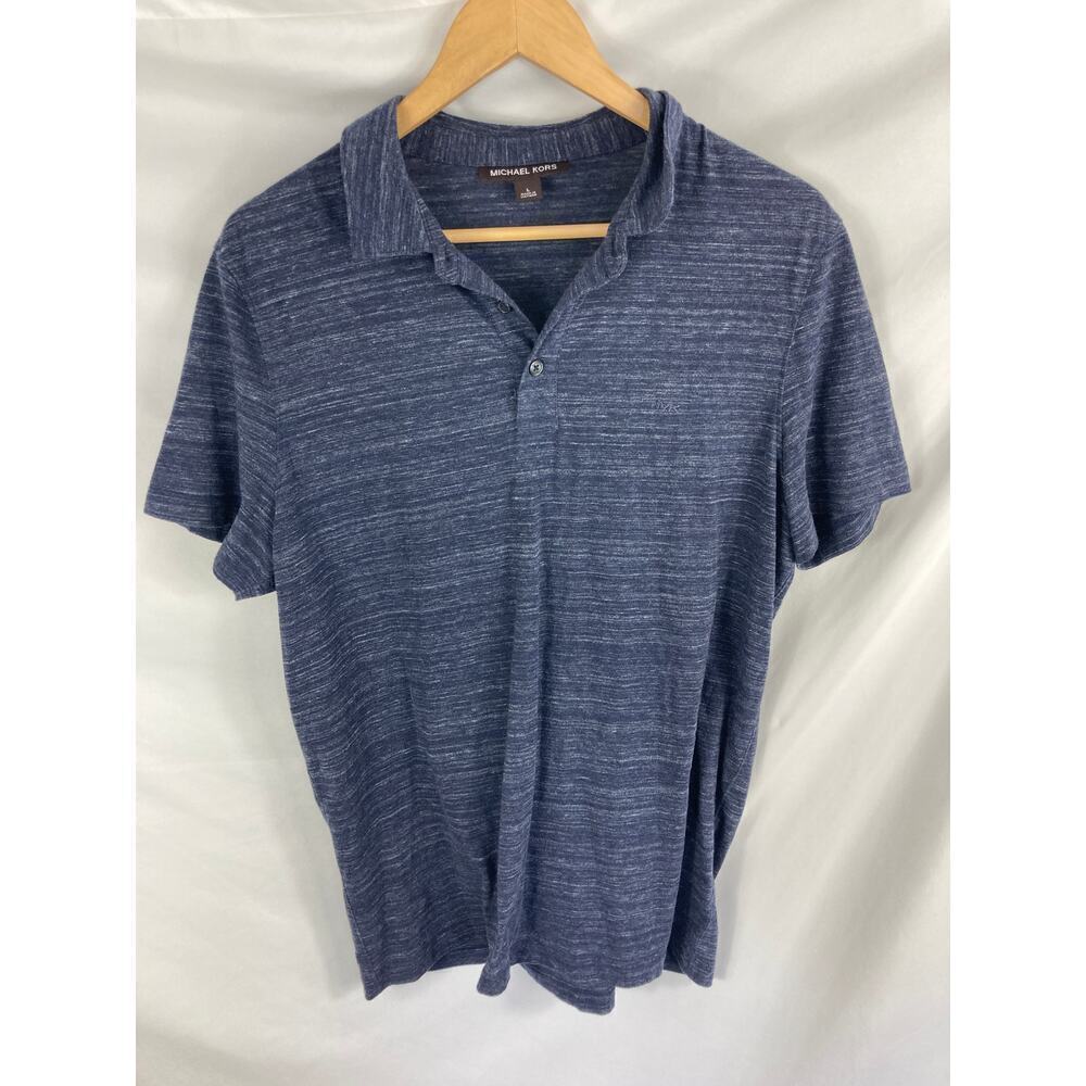 Michael Kors Mens Blue Short Sleeve Polo Size Large
